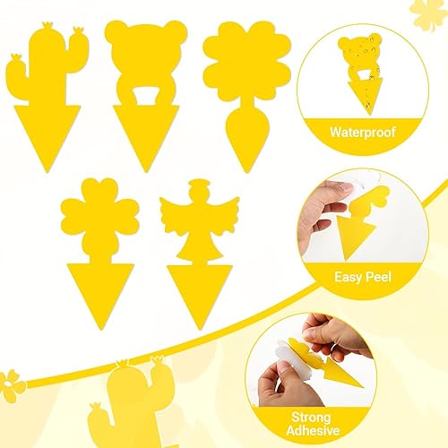 Lot de 50 pièges adhésifs autocollants jaunes - E-menage