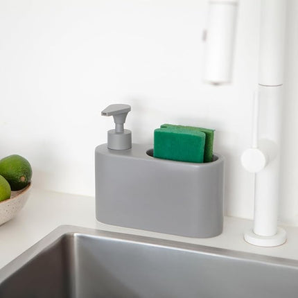 Distributeur de liquide vaisselle avec porte-éponge intégré