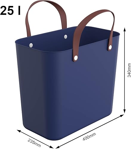 Rotho Albula - Panier à provisions en plastique recyclé Bleu 25 l - E-menage