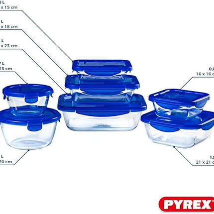 Pyrex Cook&Go - kit de 7 unités de conteneurs d'aliments - E-menage