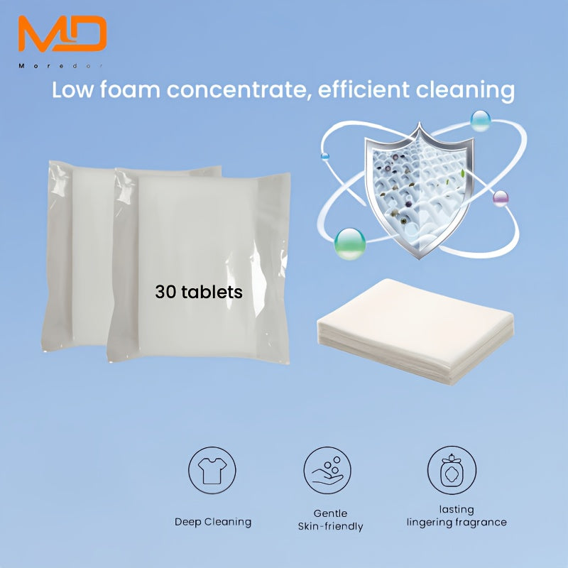 30/150/300pcs Plastic-Free Laundry Detergent Sheets Hypoallergenic Washing Sheets-Strong Decontamination&Biodegradable Cleaning Strips! for commercial/laundry room Home Dorm Travel Camping & Hand Washing Clean No Waste Fresh