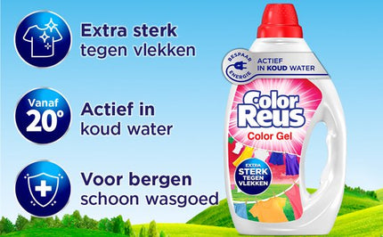 Color Reus Gel - Lessive Liquide - Pack économique de 6 -855 ml - E-menage