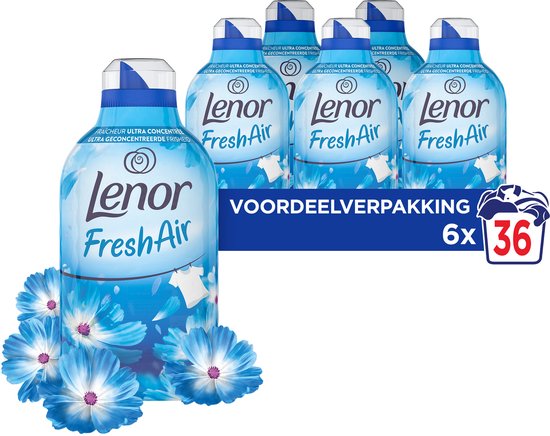 Lenor Fresh Air Adoucissant - Fraîcheur Matinale - Pack de 6 - E-menage