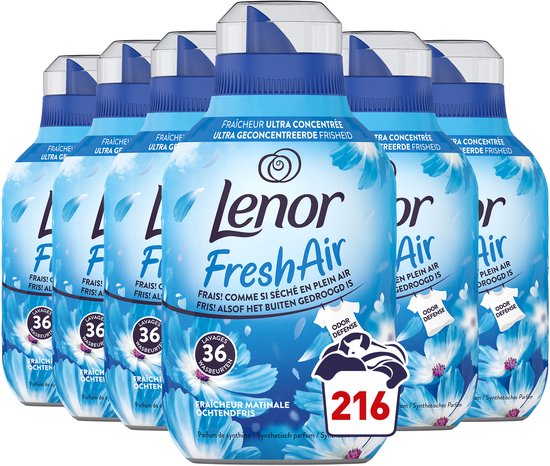 Lenor Fresh Air Adoucissant - Fraîcheur Matinale - Pack de 6 - E-menage