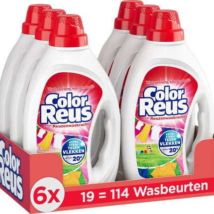 Color Reus Gel - Lessive Liquide - Pack économique de 6 -855 ml - E-menage