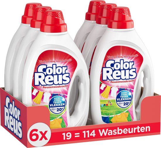 Color Reus Gel - Lessive Liquide - Pack économique de 6 -855 ml - E-menage