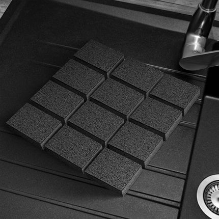 Éponge de cuisine noire - Durable et universelle - Lot de 12 - E-menage