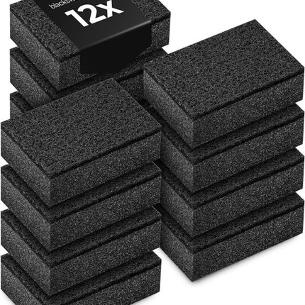 Éponge de cuisine noire - Durable et universelle - Lot de 12 - E-menage