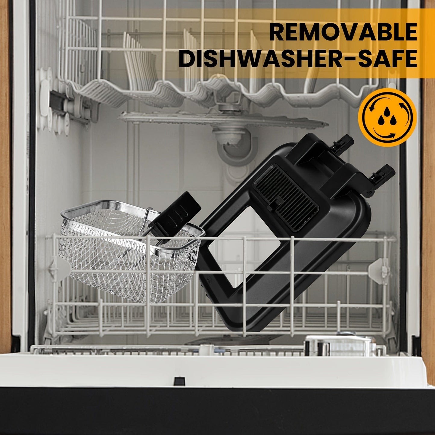 1.5 Liters/1.6 Qt. SUSTEAS Electric Deep Fryer - Compact Home Deep Fryer with Cool Touch Sides, Nonstick Basket, Easy Cleaning Design, and Safe Operation - Perfect for Small Families and Space-Saving Kitchen