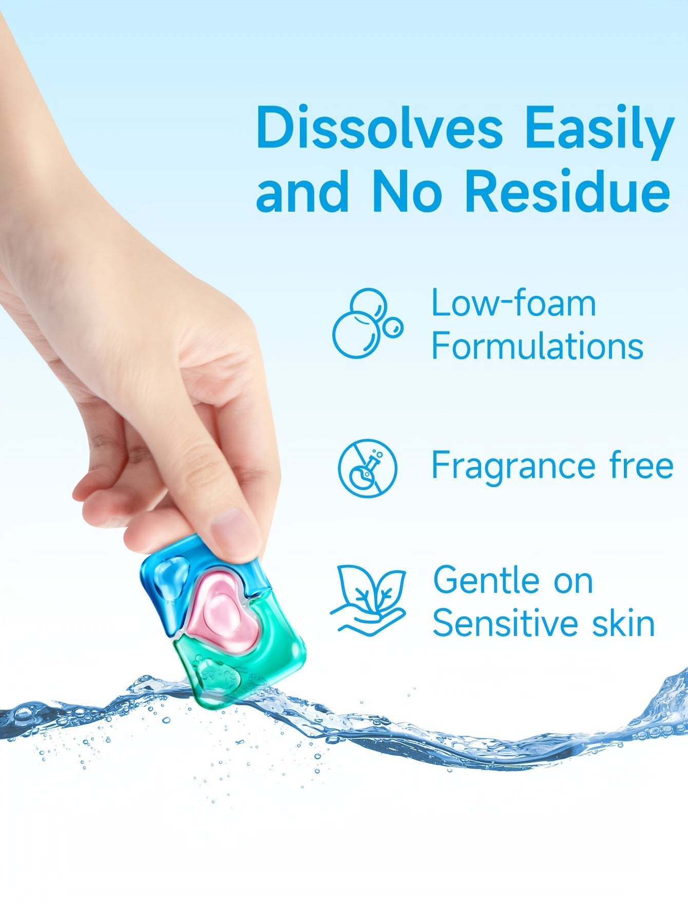 50 capsules de lessive 3 en 1 haute efficacité - Adoucissant - E-menage