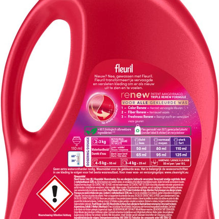 Fleuril Renew Color - Détergent liquide - Pack économique de 4 - E-menage