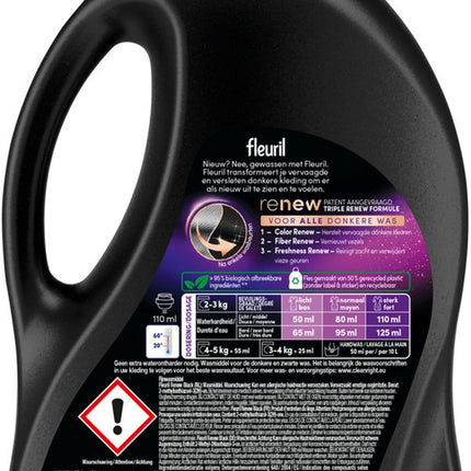Fleuril Renew Zwart - Détergent liquide - Pack économique de 4 - E-menage