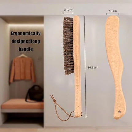 ahigh Lot de 2 brosses à vêtements en crin de cheval