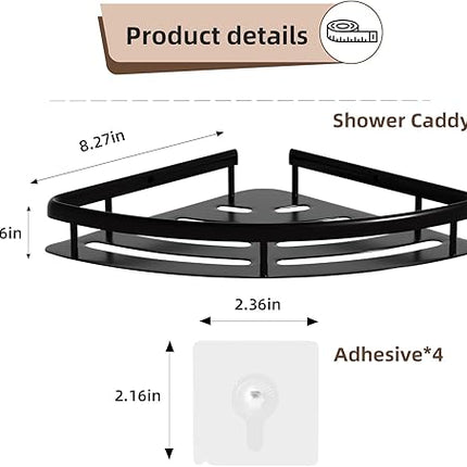 Set of 3 stainless steel shower shelves