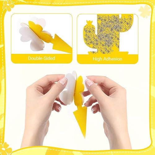 Lot de 50 pièges adhésifs autocollants jaunes - E-menage