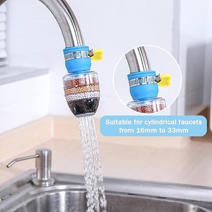 Lot de 3 filtres à eau de robinet à six couches anti-éclaboussures