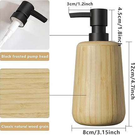 Asashizen - Set of 4 Retro Bamboo Bathroom Accessories