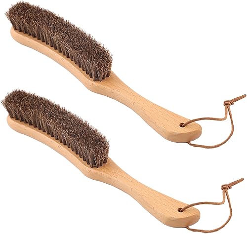 ahigh Lot de 2 brosses à vêtements en crin de cheval
