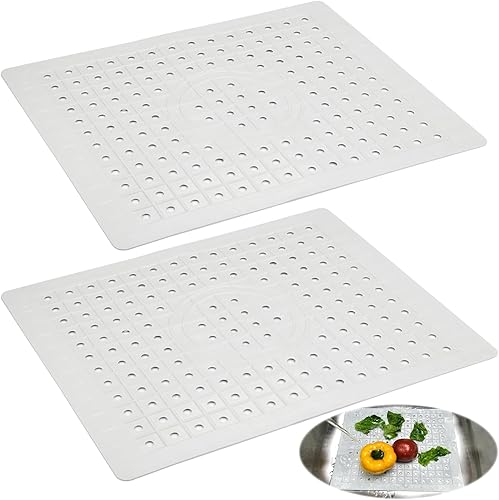 lot de 2 tapis d'évier en caoutchouc