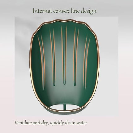 Suuwwn - Lot de 2 porte-savon avec écoulement en forme de feuille - E-menage