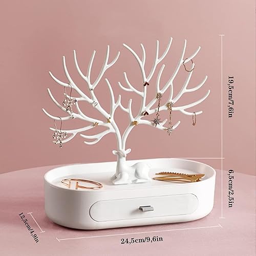 Yudobliss - Présentoir à bijoux 3 en 1 avec tiroir - Porte-bijoux pour femme - E-menage