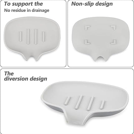 Fikiro Lot de 2 porte-savon en silicone - E-menage