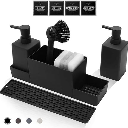 Organisateur de cuisine pour évier avec distributeur de liquide vaisselle intégré