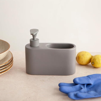 Distributeur de liquide vaisselle avec porte-éponge intégré