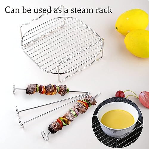 Support à brochettes pour friteuse à air 17 x 17 x 7 cm - E-menage