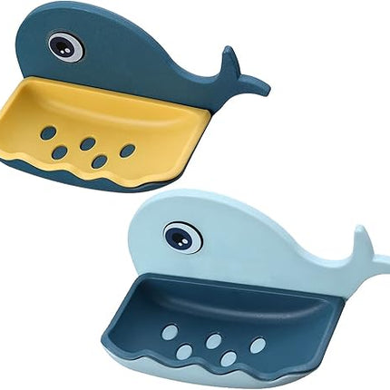 Lot de 2 porte-savons muraux en caoutchouc - E-menage