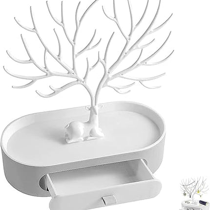Yudobliss - Présentoir à bijoux 3 en 1 avec tiroir - Porte-bijoux pour femme - E-menage