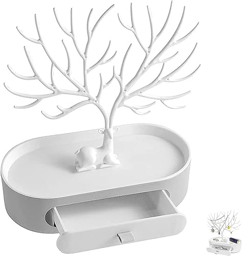 Yudobliss - Présentoir à bijoux 3 en 1 avec tiroir - Porte-bijoux pour femme - E-menage