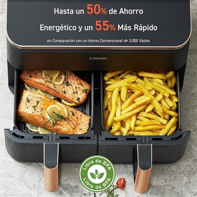 COSOR-  Friteuse à air double panier numérique