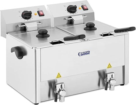 Royal Catering -Friteuse double dispositif 3 250 W, 2x13 Litres - E-menage