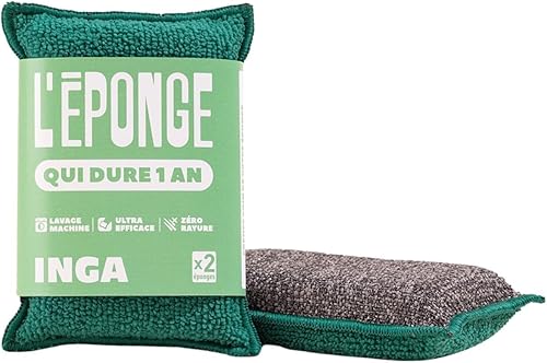 INGA - Lot de 2 Eponges Réutilisables Lavables