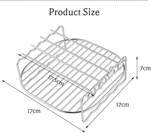 Support à brochettes pour friteuse à air 17 x 17 x 7 cm - E-menage