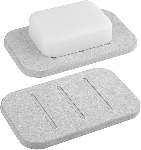 Linkidea - Lot de 2 porte-savon en diatomite - E-menage