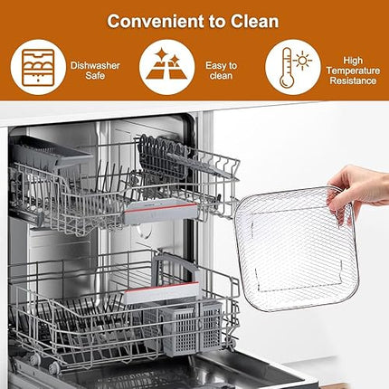 Set of 3 stackable square air fryer baskets