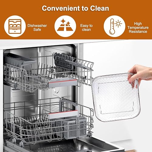 Lot de 3 paniers carrés empilables pour friteuse à air chaud - E-menage