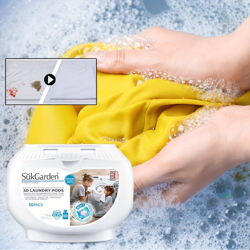 50 capsules de lessive 3 en 1 haute efficacité - Adoucissant - E-menage
