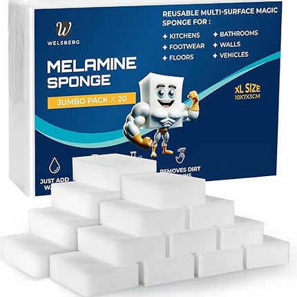 Welsberg - Lot de 20 éponges magique en melamine - E-menage