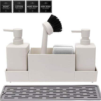 Organisateur de cuisine pour évier avec distributeur de liquide vaisselle intégré