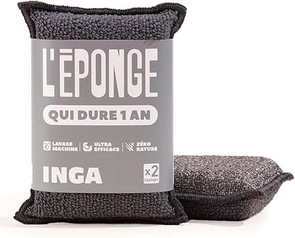 INGA - Lot de 2 Eponges Réutilisables Lavables
