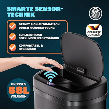 monzana® - 58l smart kitchen bin