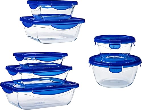 Pyrex Cook&Go - kit de 7 unités de conteneurs d'aliments - E-menage