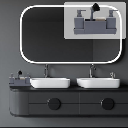 Organisateur de cuisine pour évier avec distributeur de liquide vaisselle intégré
