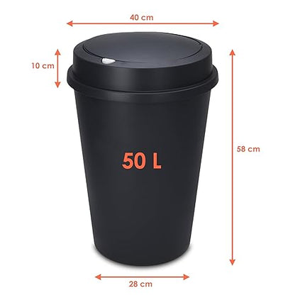 psetebo - 50l anthracite plastic bin