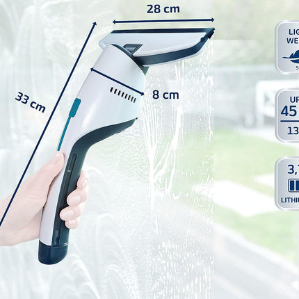 aspirateur à vitres et salle de bains + buse salle de bains et support mural
