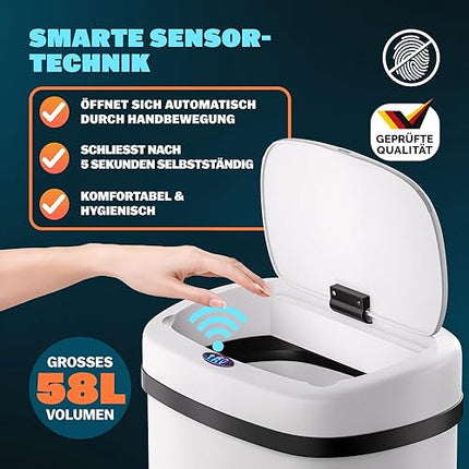 monzana® - 58l smart kitchen bin