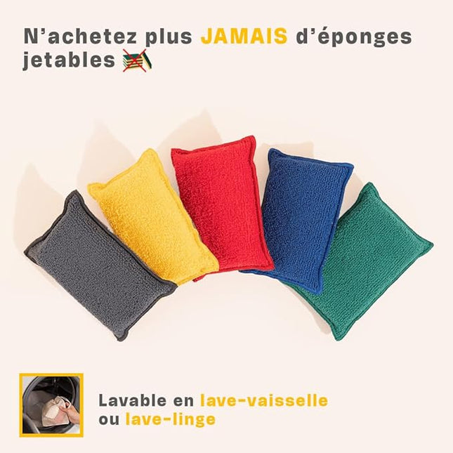 INGA - Lot de 2 Eponges Réutilisables Lavables